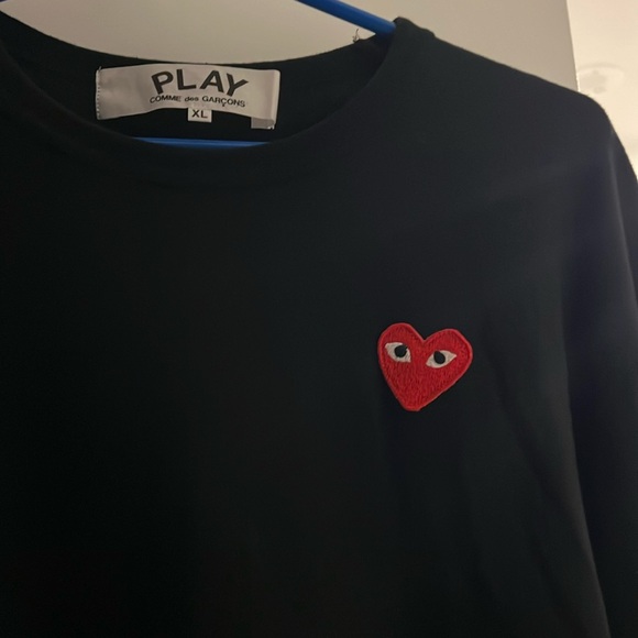 COMME DES GARÇONS PLAY Black Heart Patch Long Sleeve T-Shirt - Picture 5 of 6